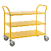 Kongamek Etagenwagen mit 3 Böden 900x440mm in Gelb mit Bremse