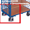 Etagenwagen, außen vergittert mit Flügeltür, Hebelgriff und 5 Ladeflächen 1245x785mm