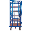 Etagenwagen, außen vergittert mit Flügeltür, Hebelgriff und 5 Ladeflächen 1245x785mm