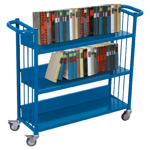 Büchertransportwagen mit 3 Etagen 830x265mm Büchertransportwagen mit 3 Etagen 830x265mm-Beschreibung lesen