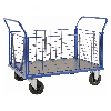 Kastenwagen in blau 1166x700x1020mm mit MDF-Platte und 4 Gitterwänden