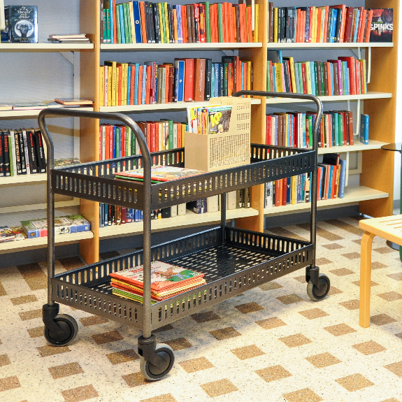 Tischwagen mit Rand 1130x550x940mm Ladefläche in weiss mit Bremse-Beschreibung lesen