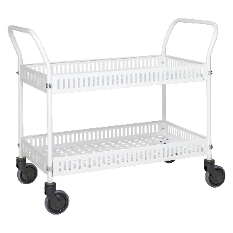 Tischwagen mit Rand 1130x550x940mm Ladefläche in weiss mit Bremse-Beschreibung lesen