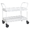Tischwagen mit Rand 1130x550x940mm Ladefläche in weiss mit Bremse