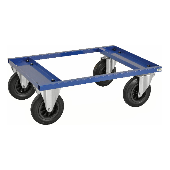 Kongamek Palettenwagen in blau 270mm hoch mit Bremse für Halbpaletten 800x600mm Kongamek Palettenwagen in blau 270mm hoch mit Bremse für Halbpaletten 800x600mm-Beschreibung lesen