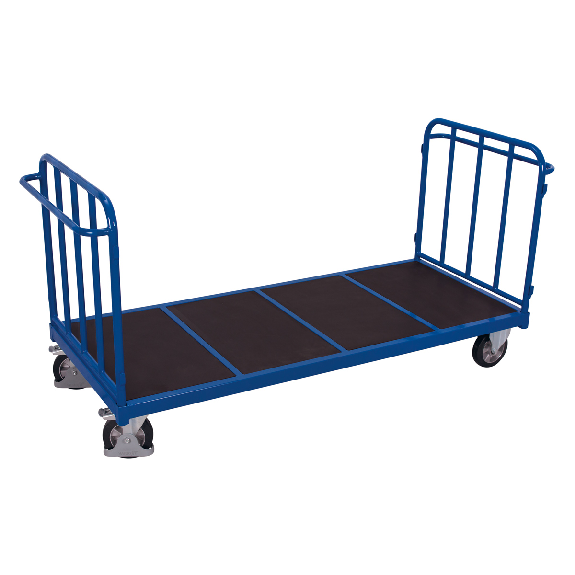 Doppel-Stirnwandwagen mit senkrechten Streben Elastikvollgummibereifung 1200kg Tragkraft 2005x880mm-Beschreibung lesen