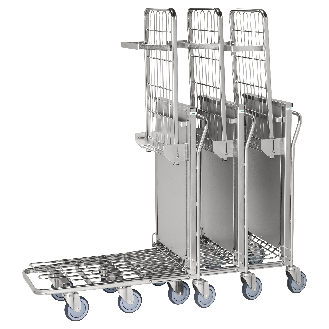 Einkaufswagen mit 2 gefederten Böden 960x525x1030mm Gummi 300kg Tragkraft mit Bremse-Beschreibung lesen