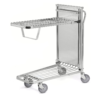 Einkaufswagen mit 2 gefederten Böden 960x525x1030mm Gummi 300kg Tragkraft mit Bremse-Beschreibung lesen