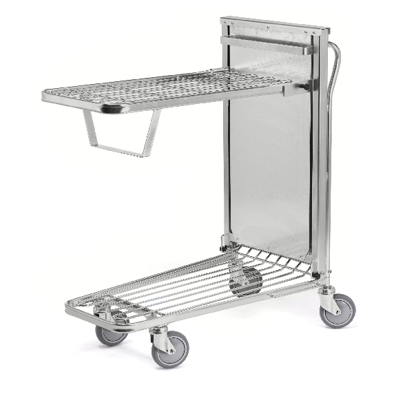 Einkaufswagen mit 2 gefederten Böden 960x525x1030mm Gummi 300kg Tragkraft mit Bremse-Beschreibung lesen