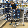 Einkaufswagen mit 2 gefederten Böden 960x525x1030mm Gummi 300kg Tragkraft mit Bremse