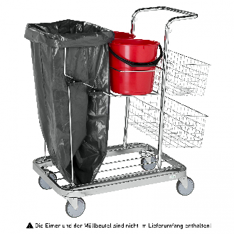Reinigungswagen verzinkt 770x550x1000mm für 25l-Säcke-Beschreibung lesen
