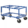 Palettenwagen in blau höhenverstellbar 655mm hoch ohne Bremse für Euro-Paletten 1200x800mm