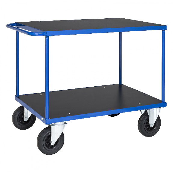Tischwagen in blau 1110x700x870mm mit Schiebegriff, Gummibereifung und Bremse Tischwagen in blau 1110x700x870mm mit Schiebegriff, Gummibereifung und Bremse-Beschreibung lesen