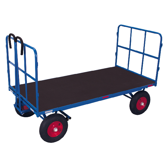 Handpritschenwagen mit 2 Rohrgitterwänden und Luftbereifung 1540x800mm Handpritschenwagen mit 2 Rohrgitterwänden und Luftbereifung 1540x800mm-Beschreibung lesen