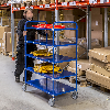 Etagenwagen mit 3 Böden 900x440mm pulverbeschichtet in weiß 24mm Rand ohne Bremse
