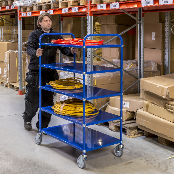 Etagenwagen mit 3 Böden 900x440mm pulverbeschichtet in weiß 24mm Rand ohne Bremse Etagenwagen mit 3 Böden 900x440mm pulverbeschichtet in weiß 24mm Rand ohne Bremse-Beschreibung lesen