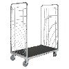 Kommissionierwagen verzinkt 1295x810x1700mm mit 2 Gitterwänden und Ladefläche aus Sperrholz mit Bremse
