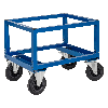 Palettenwagen 650mm hoch ohne Bremse für Halbpaletten 800x600mm