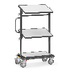 ESD-Beistellwagen mit Bodenplatten und neigbaren Ladeflächen
