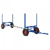 Langgutwagen in blau mit 4 Eckpfosten 4000mm lang 3500kg Tragkraft Langgutwagen in blau mit 4 Eckpfosten 4000mm lang 3500kg Tragkraft