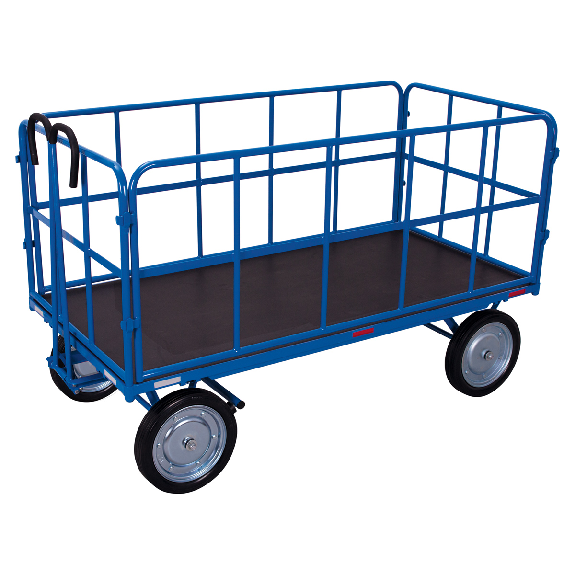 Handpritschenwagen mit 4 Rohrgitterwänden und Vollgummibereifung 1940x940mm Handpritschenwagen mit 4 Rohrgitterwänden und Vollgummibereifung 1940x940mm-Beschreibung lesen
