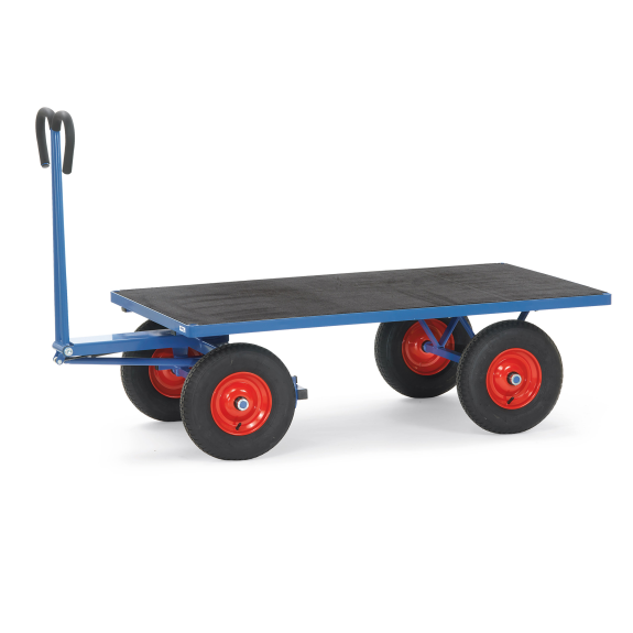 Handpritschenwagen mit Plattform, Zugöse an der Deichsel Luft-Bereifung 2000x1000 mm-Beschreibung lesen