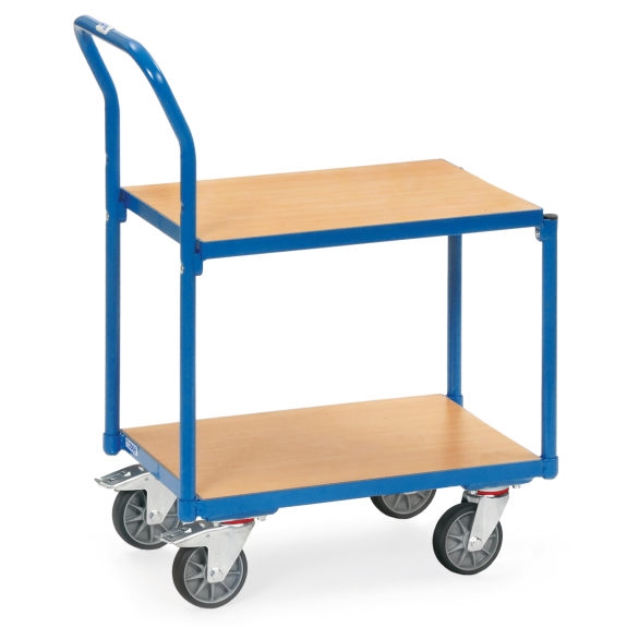 Fetra Etagen-Roller mit 2 Böden aus Holz, ohne Rand und Rohrschiebebügel Fetra Etagen-Roller mit 2 Böden aus Holz, ohne Rand und Rohrschiebebügel-Beschreibung lesen