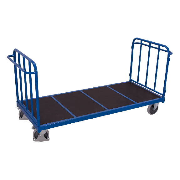 Doppel-Stirnwandwagen mit senkrechten Streben Gummibereifung 500kg Tragkraft 1305x880mm-Beschreibung lesen