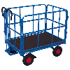 Handpritschenwagen mit 4 Rohrgitterwänden und Luftbereifung 940x700mm