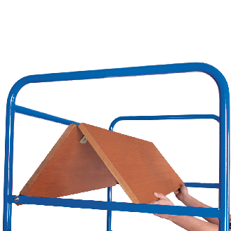Hoher Etagenwagen, Wände offen mit 4 klappbaren Ladeflächen 1175x800mm-Beschreibung lesen