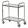 Kongamek Edelstahl- Tischwagen rostfrei mit 2 Böden 685x380mm ohne Umrandung und Bremse Kongamek Edelstahl- Tischwagen rostfrei mit 2 Böden 685x380mm ohne Umrandung und Bremse
