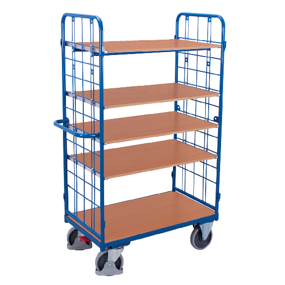 Etagenwagen, hoch, Stirnwände vergittert mit 5 Etagen 1200x800mm Etagenwagen, hoch, Stirnwände vergittert mit 5 Etagen 1200x800mm-Beschreibung lesen
