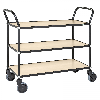 Servierwagen schwarz 3 Böden 760x430 mm mit Bremse