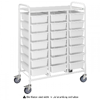 Kisten- und Tablettwagen 950x420x1205mm mit 21 Böden und Bremse-Beschreibung lesen