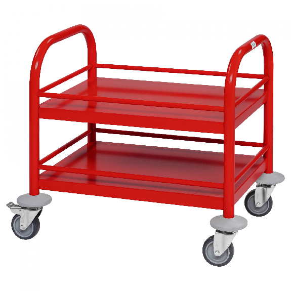 Kongamek Mini-Servierwagen 530x375x550mm 2 Etagen pulverbeschichtet in Rot mit Bremse Kongamek Mini-Servierwagen 530x375x550mm 2 Etagen pulverbeschichtet in Rot mit Bremse-Beschreibung lesen