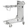 Einkaufswagen mit 2 verstellbaren Böden 965x520x1100mm Gummi 300kg Tragkraft mit Bremse