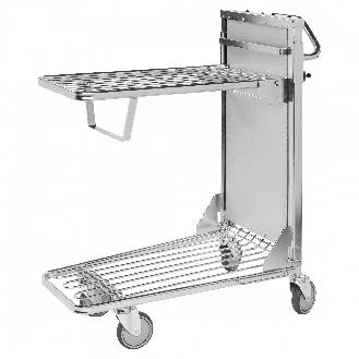 Einkaufswagen mit 2 verstellbaren Böden 965x520x1100mm Gummi 300kg Tragkraft mit Bremse-Beschreibung lesen