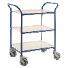 Kongamek Tablettwagen 770x495x960mm blau pulverbeschichtet mit Bremse und 3 Tabletts in weiß
