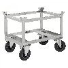 Palettenwagen verzinkt und verschweißt 700mm hoch mit Bremse für Halbpaletten 800x600mm
