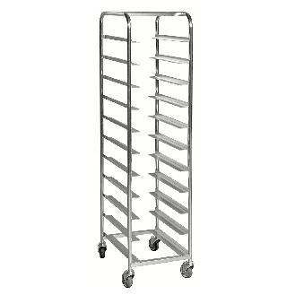 Kistenwagen 460x590x1880mm verzinkt mit 11 Böden mit Bremse-Beschreibung lesen