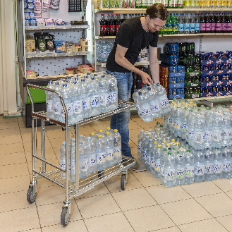 Kongamek Einkaufswagen mit 2 Böden klappbar 860x530x1010mm Gummi 300kg Tragkraft ohne Bremse-Beschreibung lesen