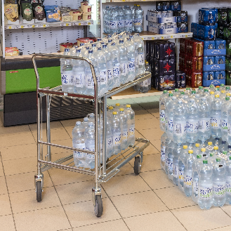 Kongamek Einkaufswagen mit 2 Böden klappbar 860x530x1010mm Gummi 300kg Tragkraft ohne Bremse-Beschreibung lesen