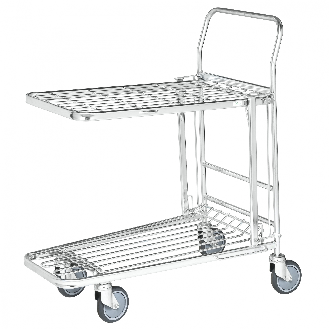 Kongamek Einkaufswagen mit 2 Böden klappbar 860x530x1010mm Gummi 300kg Tragkraft ohne Bremse-Beschreibung lesen