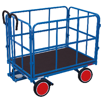 Handpritschenwagen mit 4 Rohrgitterwänden und Vollgummibereifung 940x700mm-Beschreibung lesen