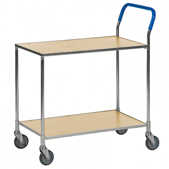 Chariot de table Kongamek avec frein et surface de chargement 760x430mm aspect bouleau-Leggi tutto