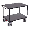 VARIOfit Schwerer Tischwagen mit Schiebegriff, 2 Ladeflächen und Gummibereifung Anthrazitgrau 1200x800mm