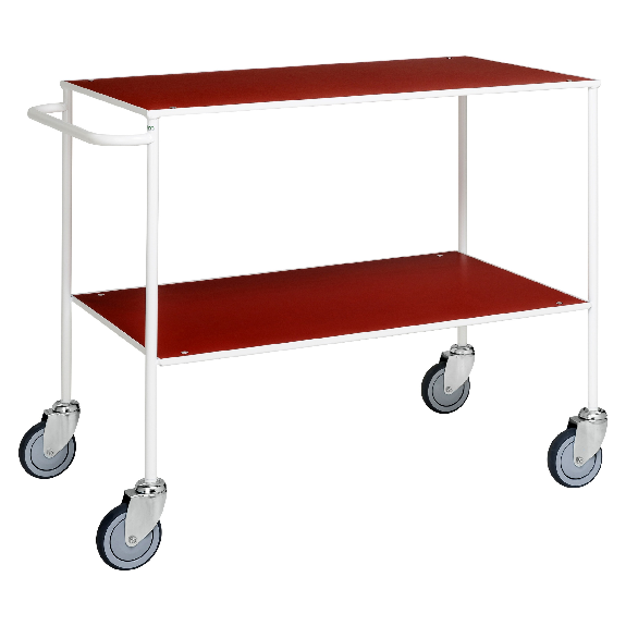 Tischwagen voll verschweißt mit pulverbeschichtetem Rahmen 1000x580x850mm in rot mit Bremse Tischwagen voll verschweißt mit pulverbeschichtetem Rahmen 1000x580x850mm in rot mit Bremse-Beschreibung lesen