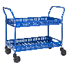 Tischwagen mit Rand 1130x550x940mm Ladefläche in blau mit Bremse