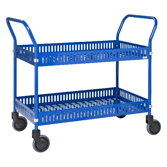 Tischwagen mit Rand 1130x550x940mm Ladefläche in blau mit Bremse Tischwagen mit Rand 1130x550x940mm Ladefläche in blau mit Bremse-Beschreibung lesen
