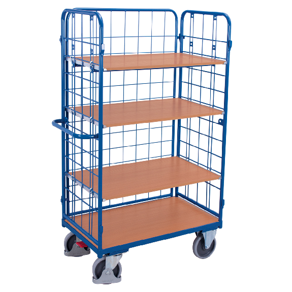 Dreiwandwagen, hoch und vergittert mit 4 Etagen 850x500mm Dreiwandwagen, hoch und vergittert mit 4 Etagen 850x500mm-Beschreibung lesen